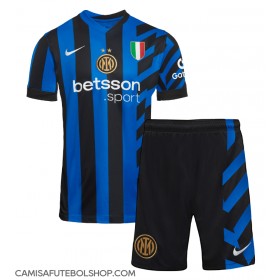 Camisa de time de futebol Inter Milan Lautaro Martinez #10 Replicas 1º Equipamento Infantil 2024-25 Manga Curta (+ Calças curtas)